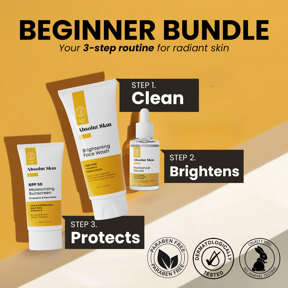 Absolut Skin | Beginner Bundle - 3 Steps Basic Routine Absolut Skin