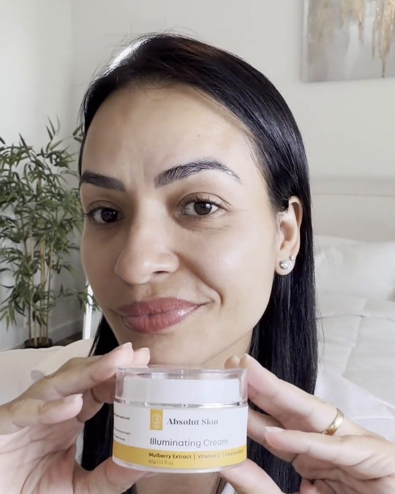 Creator using Absolut Skin brightening line