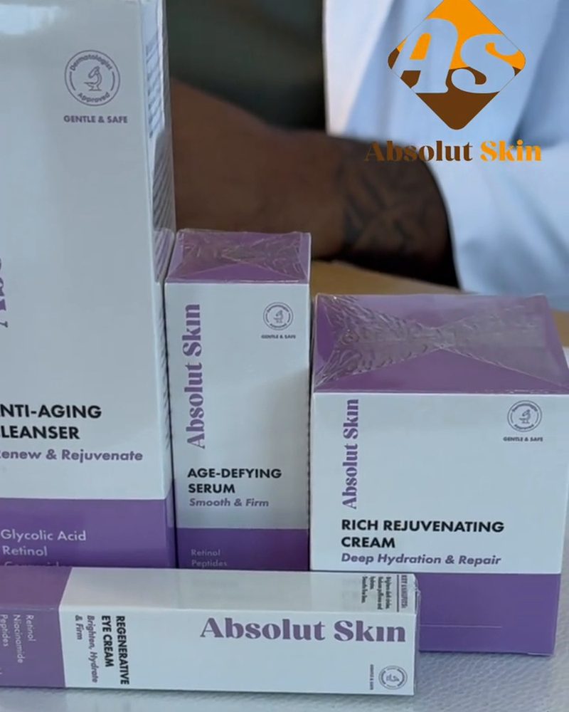 Dr. Romario Thomas with Absolut Skin Anti-Aging line