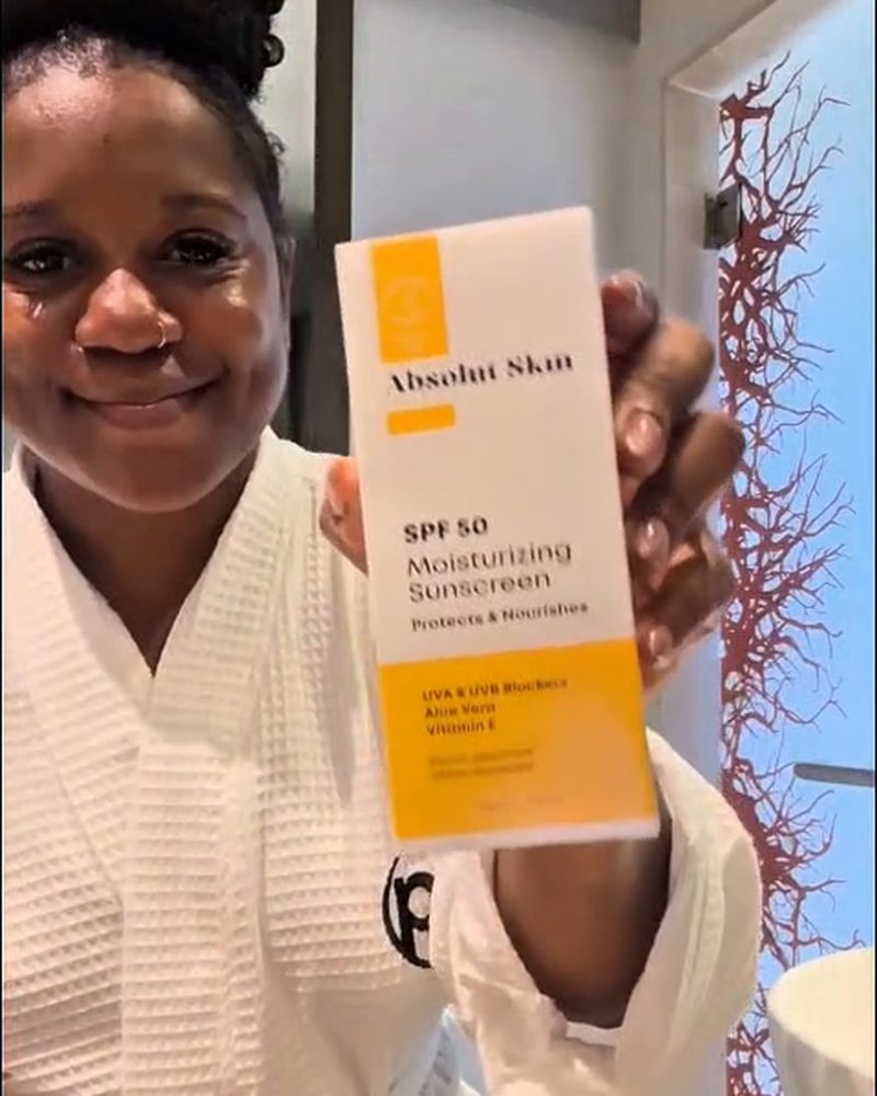 Creator using Absolut Skin SPF 50 Moisturizing Sunscreen