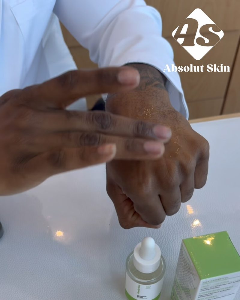 Dr. Romario Thomas with Absolut Skin Sensitive Skin line