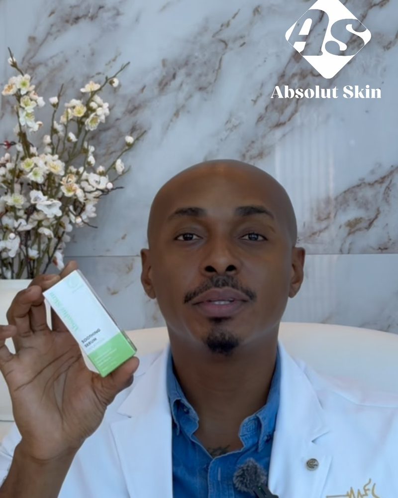 Dr. Romario Thomas with Absolut Skin Sensitive Skin line