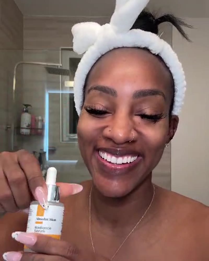Creator using Absolut Skin brightening line