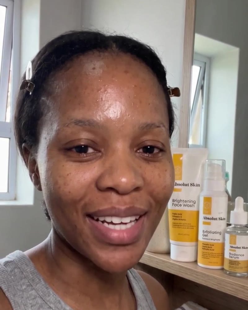 Creator using Absolut Skin brightening line
