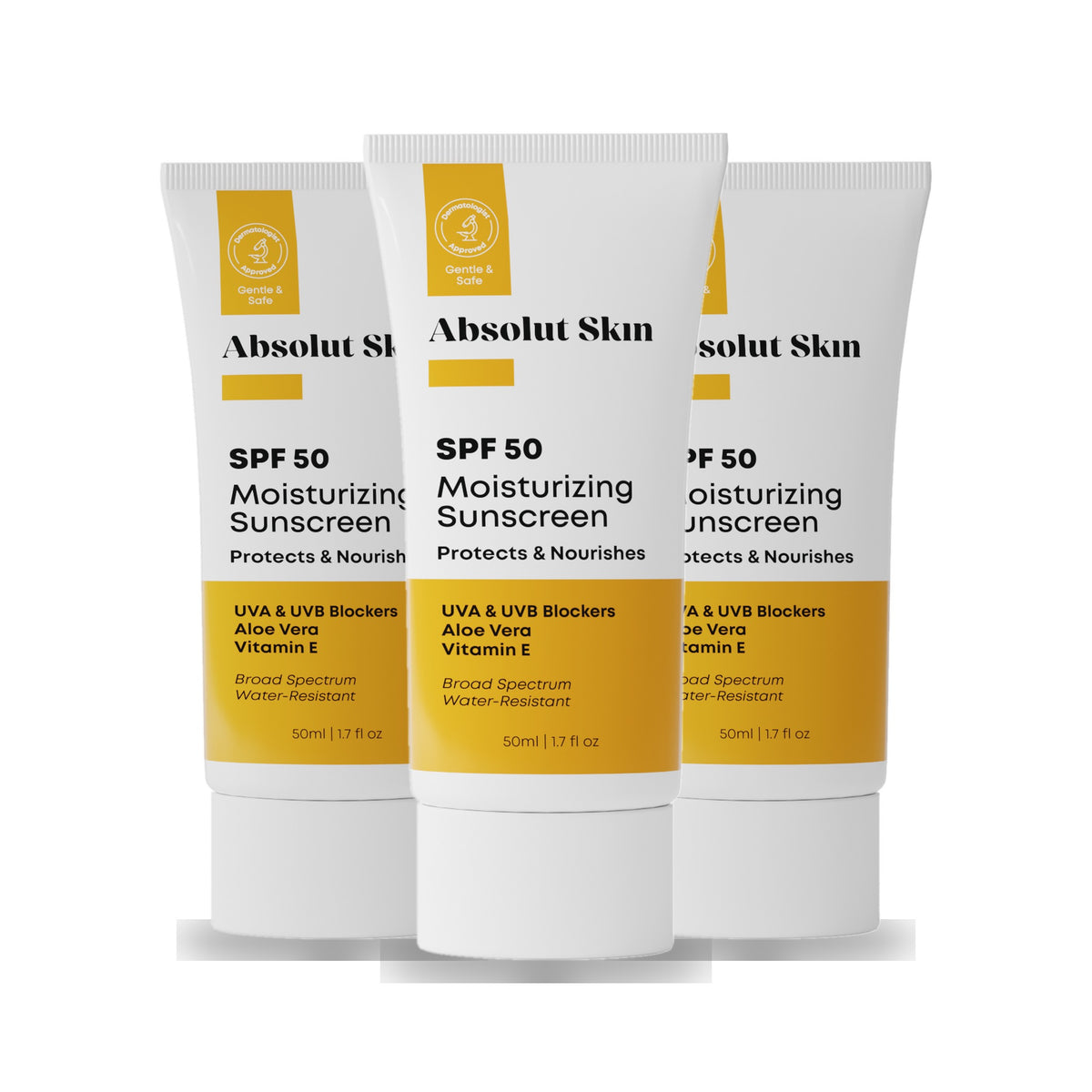 SPF 50 Moisturizing Sunscreen 3-pack by Absolut Skin
